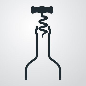 corkscrew opening wine bottle clip art preview