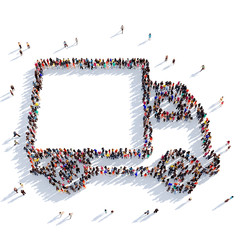 car people 3D rendering