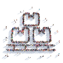 delivery parcel people 3D rendering