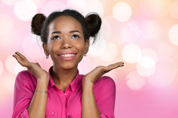 Closeup portrait of beautiful shocked mad young woman