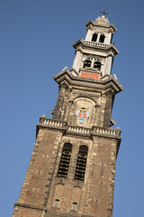 Fototapeta na wymiar Westerkerk Church, Jordan District, Amsterdam