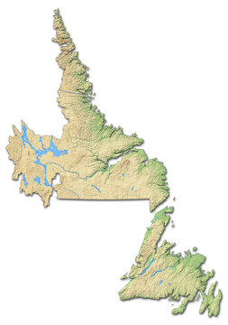 recommend clip art: Relief map - Newfoundland and Labrador (Canada) - 3D-Rendering
