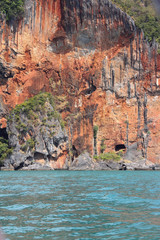 Fototapeta na wymiar Part of rock in Andaman sea closeup