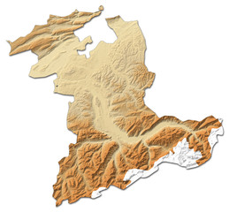 Relief map - Bern (Swizerland) - 3D-Rendering