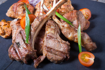 Grilled lamb meat