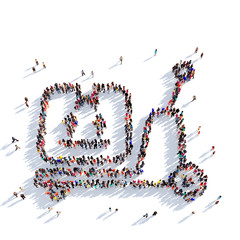 delivery parcel people 3D rendering