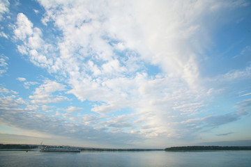 sunset over the river
