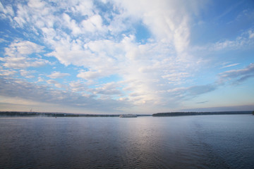 sunset over the river
