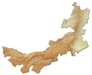 Relief map - Inner Mongolia (China) - 3D-Rendering