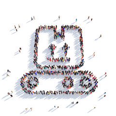 delivery parcel people 3D rendering