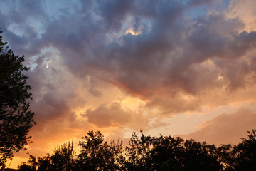 Fototapeta na wymiar Sunrice clouds