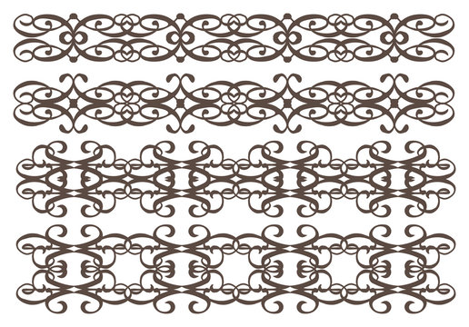 Vintage lace decorative design element set vector illustration isolated on white