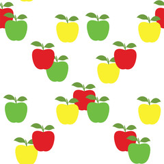apples red yellow green pattern abstract design vector white background