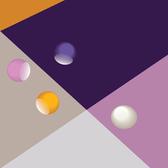 abstract illustration of squares balls graphic design elements vector purple pink gray background