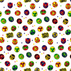 Mexican wrestling. Seamless Pattern.