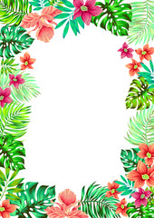 Fototapeta na wymiar vector flowers. frame for invitations.