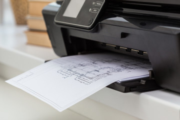 Printer, copier, scanner. Office table