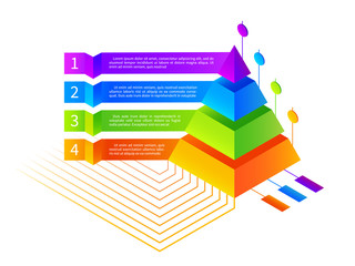 Vector isometric infographics pyramid illustration