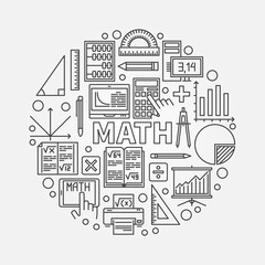 Math round line illustration