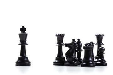 Chess game or chess pieces with white background