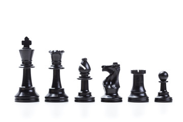 Chess game or chess pieces with white background
