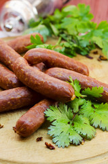 meat sausages on the table