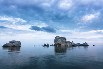 Crab Island Sudak / bright saturated colors evening footage
