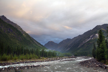 mountain River. East Sayan river Shumak