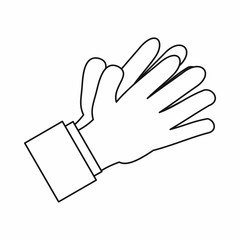 Clapping applauding hands icon in outline style isolated vector illustration