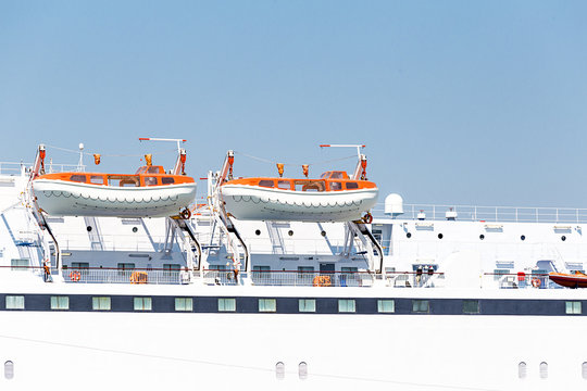 lifeboats on a cruise ship