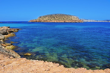 the Southern coast of Sant Antoni de Portmany, in Ibiza Island,