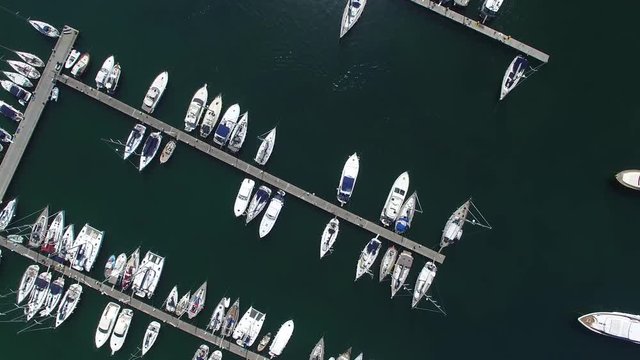 Top view of Boats in Procida, Italy