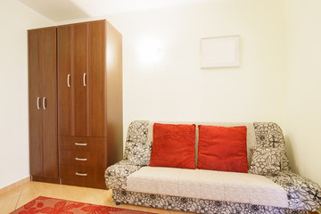 Interior of a bedroom in a guest house