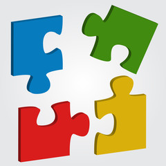 Jigsaw puzzle infographics,vector illustration.