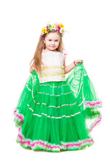 Little girl wearing fluffy dress