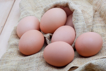 egg on wooden background