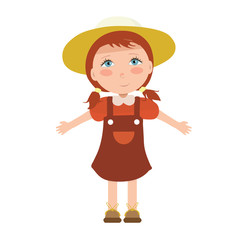 Cute girl vector illustration.
