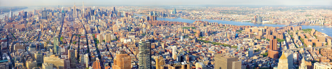 New York City Manhattan skyline panorama, aerial view