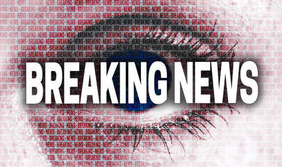 Breaking news eye looks at viewer concept