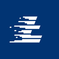 Fototapeta premium Letter T logo with fast speed lines.