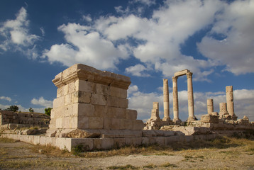 Remnants of Temple of Hercules in Amman Jordan