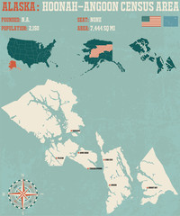 Large and detailed infographic of the Hoonah-Angoon Census Area in Alaska