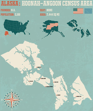 Large And Detailed Infographic Of The Hoonah-Angoon Census Area In Alaska