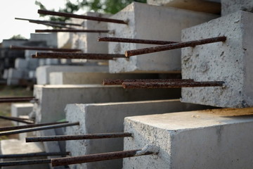 Cement poles with steel