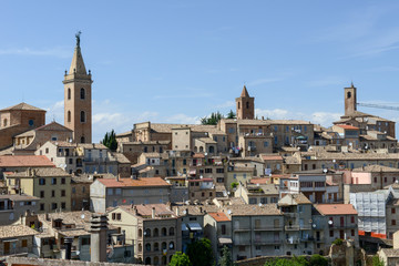 Obraz premium The old center of Ripatransone on Marche, Italy
