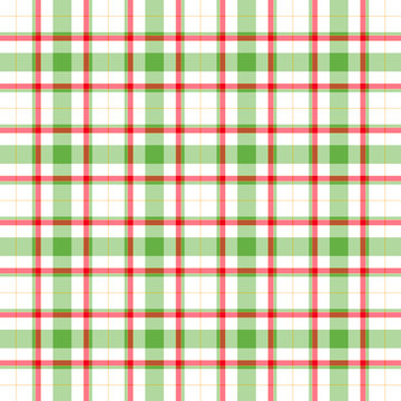 Green, Red And White Plaid Background