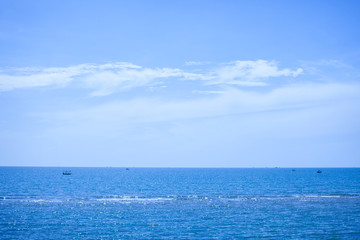 Seascape. Blue sky with Calm sea.