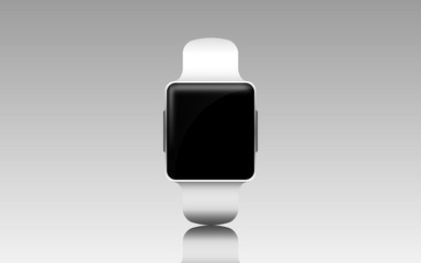 illustration of smart watch with black blank screen