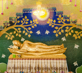 Buddha in the temple, which is a public place in thailand