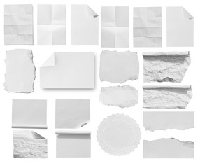 white torn paper isolated over white background with clipping path.